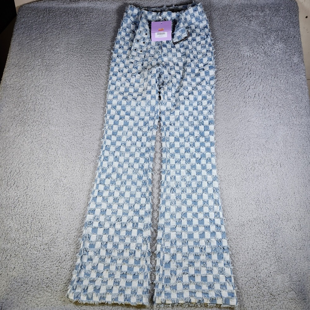 Bulletshot Frayed Extra Small XS Denim Y2k Belted Jeans Elsie & Fred New NWT